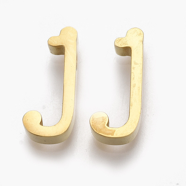 

PandaHall 304 Stainless Steel Pendants, Golden, Letter, Letter.J, 13x6x3mm, Hole: 1.8mm 304 Stainless Steel Letter J