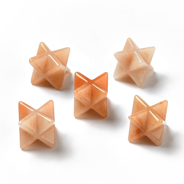 

PandaHall Natural Red Aventurine Beads, No Hole/Undrilled, Merkaba Star, 14.5~15x14.5~15x14.5~15mm Red Aventurine Star