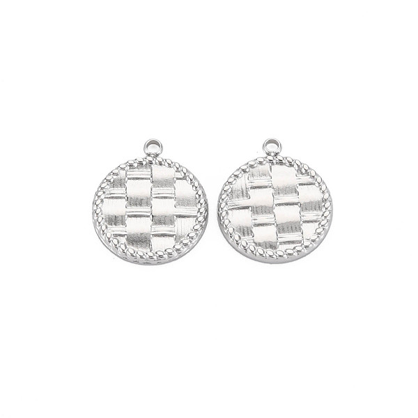 

PandaHall 304 Stainless Steel Pendants, Flat Round, Stainless Steel Color, 13x11.5x1mm, Hole: 1.2mm Stainless Steel+Rhinestone Flat Round