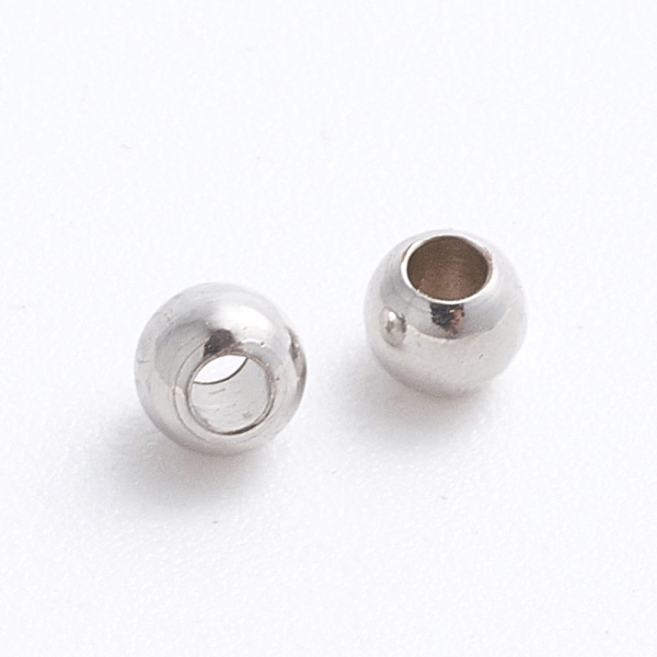 

PandaHall Brass Spacer Beads, Round, Platinum, 3x2.5mm, Hole: 1.5mm Brass Round