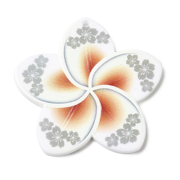 

PandaHall Opaque Acrylic Pendants, Flower, White, 38x39x2.5mm, Hole: 1.6mm Acrylic Flower White