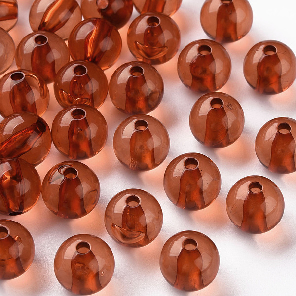 

PandaHall Transparent Acrylic Beads, Round, Chocolate, 12x11mm, Hole: 2.5mm, about 566pcs/500g Acrylic Round Brown