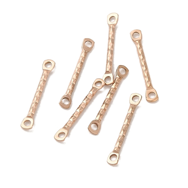 

PandaHall Ion Plating(IP) 304 Stainless Steel Connector Charms, Textured Bar Links, Rose Gold, 15x2.5x1.2mm, Hole: 1.2mm 304 Stainless Steel...