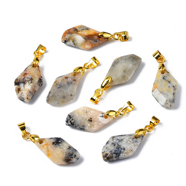 

PandaHall Natural Agate Pendants, with Light Gold Brass Findings, Faceted, Electroplate, Polygon, 19.5x11.5x5.5mm, Hole: 3.5x4mm Natural...