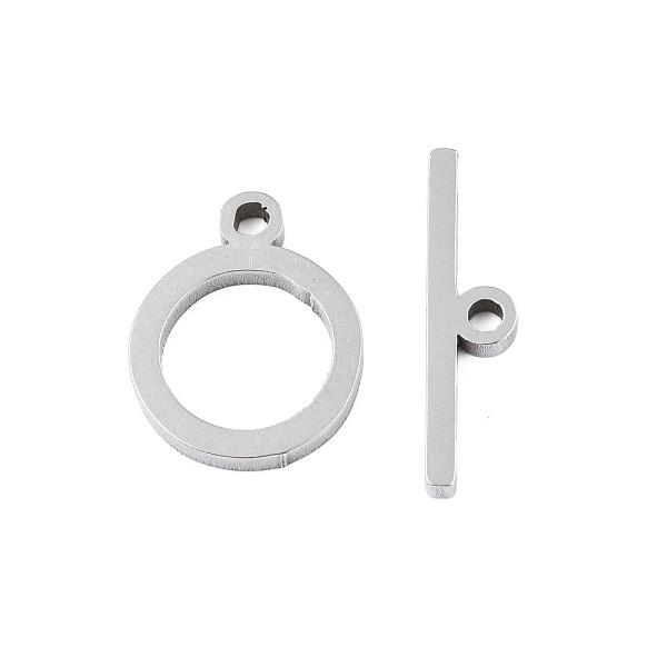 

PandaHall 304 Stainless Steel Toggle Clasps, Ring, Stainless Steel Color, Stainless Steel Color, Bar: 5.5x22x2mm, Hole: 2mm, Ring: 17x14x2mm...