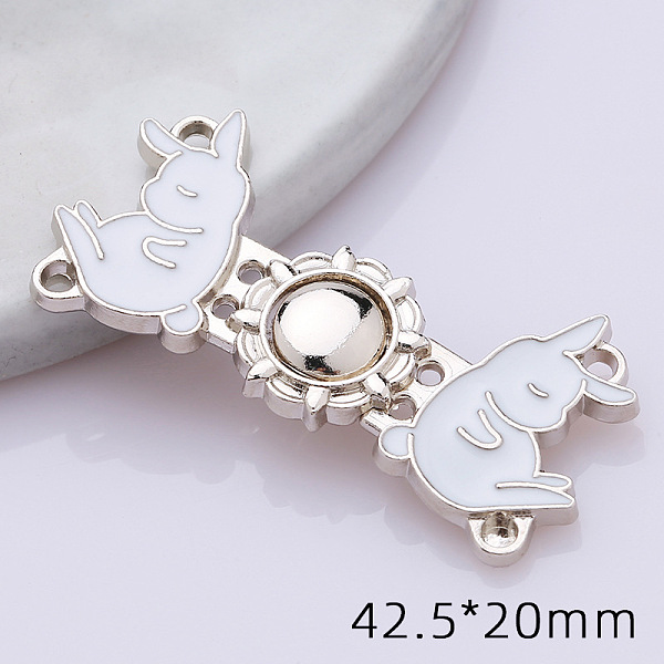 

PandaHall Alloy Enamel Jean Buttons Pins, Waist Tightener, White Rabbit, Closure Sewing Fasteners for Garment Accessories, Platinum...