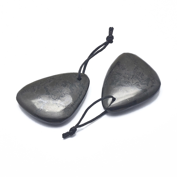 

PandaHall Natural Shungite Pendants, Triangle, 37.5~38.5x30.5~31.5x8~8.5mm, Hole: 1mm Natural Gemstone Triangle