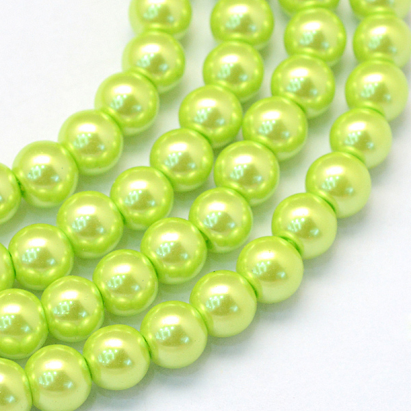 

PandaHall Baking Painted Pearlized Glass Pearl Round Bead Strands, Green Yellow, 6~7mm, Hole: 1mm, about 145pcs/strand, 31.4 inch Glass...