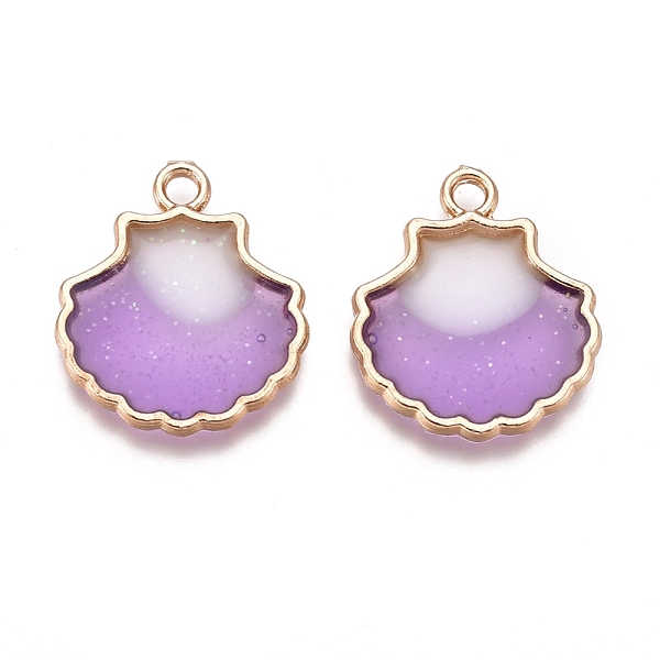 

PandaHall Alloy Enamel Pendants, Double-Sided, Scallop Shell Shape, Golden, Dark Violet, 18x15.5x2mm, Hole: 1.6mm Alloy+Enamel Shell Shape..., Purple