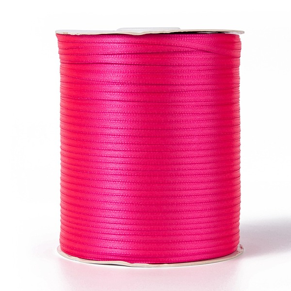 

PandaHall Double Face Satin Ribbon, Polyester Ribbon, Hot Pink, 1/8 inch(3mm) wide, about 880yards/roll(804.672m/roll) Polyester None Pink