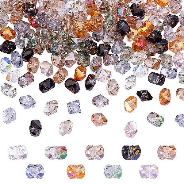 

PandaHall AHANDMAKER 180 Pcs Bowknot Glass Beads, 0.24 Inch Bulk Bowknot Spacer Beads, Mix 9 Colors Crystal Glass Beads for Earring Bracelet..., Multicolor