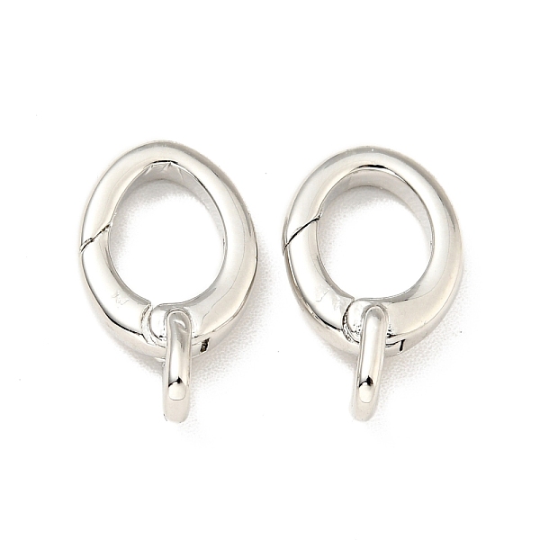 

PandaHall Brass Spring Gate Rings, Oval, Cadmium Free & Lead Free, Long-Lasting Plated, Platinum, 15.5x9x2.5mm, Hole: 1.8x2.5mm Brass