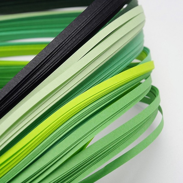 

PandaHall 6 Colors Quilling Paper Strips, Green, 390x5mm, about 120strips/bag, 20strips/color Paper Green