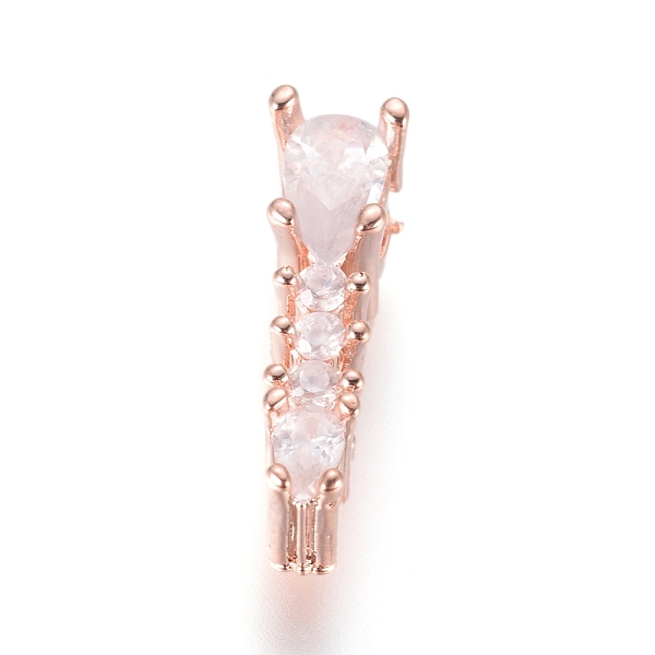

PandaHall Brass Micro Pave Cubic Zirconia Multi-Strand Links, Bar, Clear, Rose Gold, 12.5x3.5x6mm, Hole: 1.5x2mm and 1.5x3.5mm Brass+Cubic...