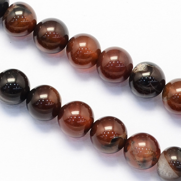 

PandaHall Natural Agate Beads Strands, Dyed & Heated, Round, 8mm, Hole: 1.5mm, about 48pcs/strand, 15.1 inch Natural Agate Round Brown