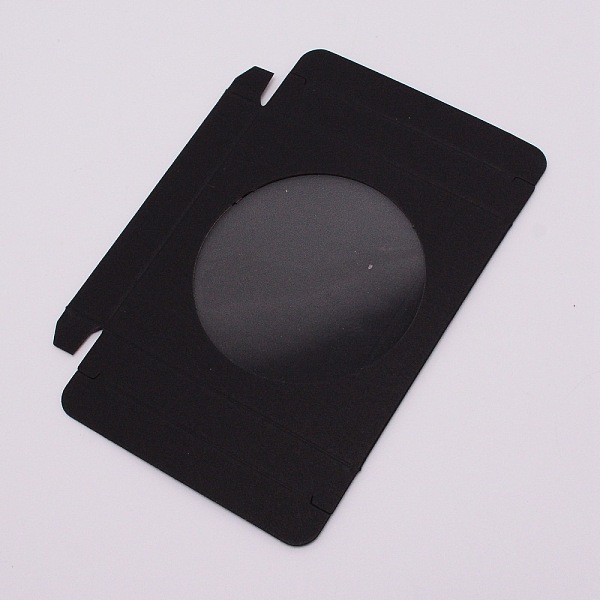 

PandaHall Foldable Creative Kraft Paper Box, Wedding Favor Boxes, Favour Box, Paper Gift Box, with Clear Window, Rectangle, Black, 9x9x1.5cm...