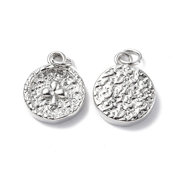 

PandaHall Brass Pendants, Cadmium Free & Lead Free, Textured, Flat Round with Club Charm, Platinum, 17x13x3mm, Ring: 5x0.8mm, Hole: 3.3mm...
