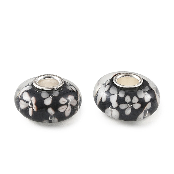 Lampwork  Brass Core European Beads