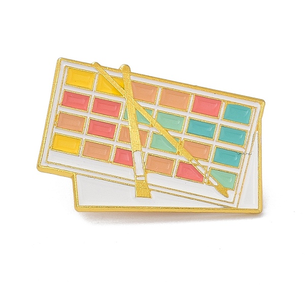 

PandaHall Color Palette Enamel Pin, Funny Alloy Enamel Brooch for Backpacks Clothes, Golden, Colorful, 19.5x29x9mm Alloy+Enamel