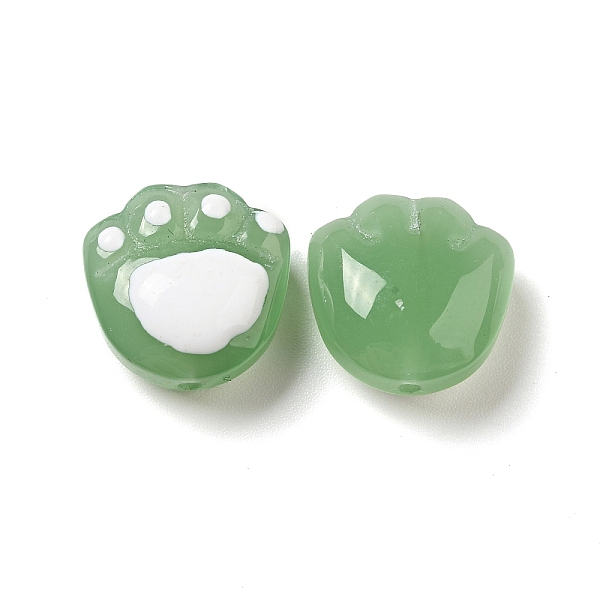 

PandaHall Opaque Glass Beads, Cat Claw Print, White, 14.5x14.5x7.8mm, Hole: 1.2mm Glass Cat Shape White