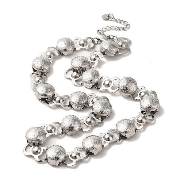

PandaHall Handmade 304 Stainless Steel Necklaces, Flat Round Chains Necklaces, Stainless Steel Color, 16.18 inch(41.1cm) 304 Stainless Steel