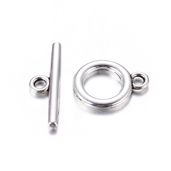 

PandaHall Alloy Toggle Clasps, Cadmium Free & Lead Free, Antique Silver, Ring: about 14x11x2mm, Hole: 2mm, Bar: 19x5.5x2mm, Hole: 2mm Alloy...