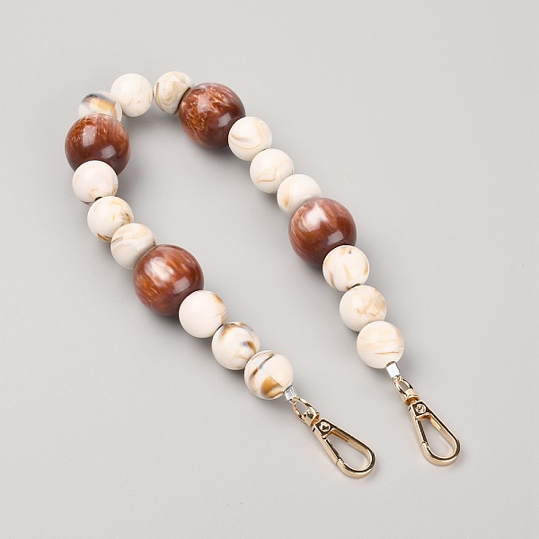 

PandaHall Acrylic Beads Bag Strap, with Alloy Clasps, for Bag Replacement Accessories, Old Lace, 43.1x1.75cm Acrylic Brown