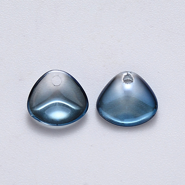 

PandaHall Transparent Spray Painted Glass Charms, Pearl Luster Plated, Petaline, Marine Blue, 7x8x2.5mm, Hole: 1mm Glass Petaline Blue