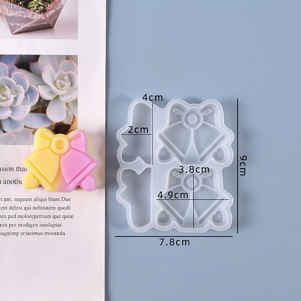 

PandaHall Christmas Bell Straw Topper Silicone Molds Decoration, Straw Attachments Epoxy Resin Casting Molds, For DIY Craft Making Supplies..., White