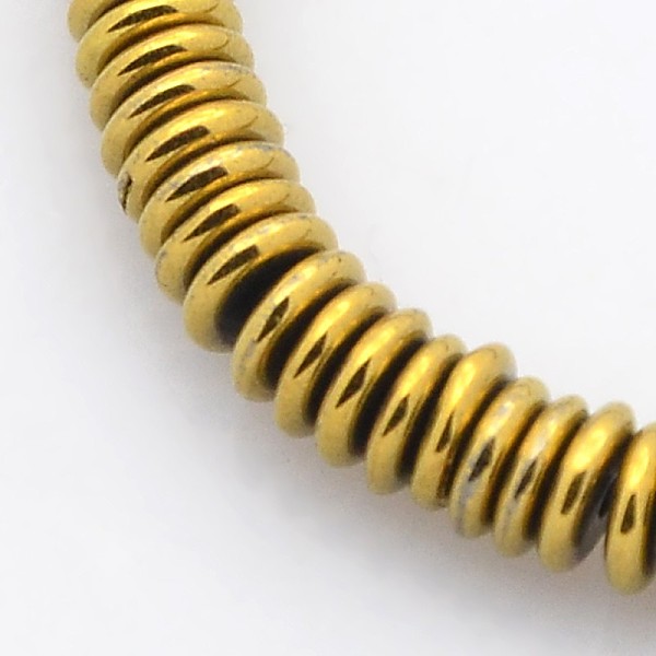 

PandaHall Electroplate Non-magnetic Synthetic Hematite Beads Strands, Heishi Beads, Disc/Flat Round, Golden Plated, 4x1mm, Hole: 1mm, about...