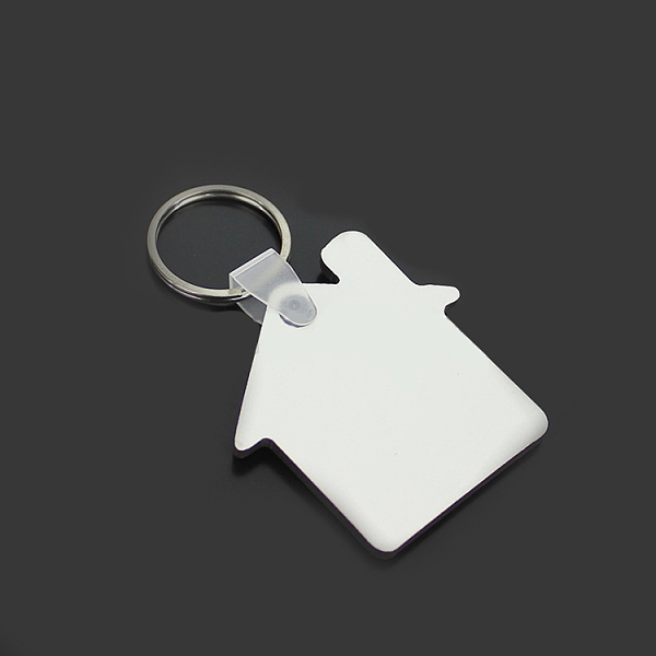 

PandaHall Sublimation Double-Sided Blank MDF Keychains, with House Shape Wooden Hard Board Pendants and Iron Split Key Rings, Platinum..., White