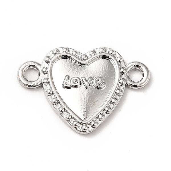 

PandaHall Rack Plating Alloy Connector Charms, Heart Links with Word Love, Cadmium Free & Lead Free, Stainless Steel Color, 12.5x18.5x2mm...