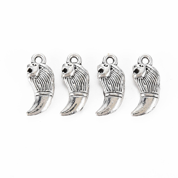 

PandaHall Tibetan Style Alloy Pendants, Cadmium Free & Lead Free, Lion, Antique Silver, 18x8x4mm, Hole: 1.5mm, about 780pcs/1000g Alloy Lion