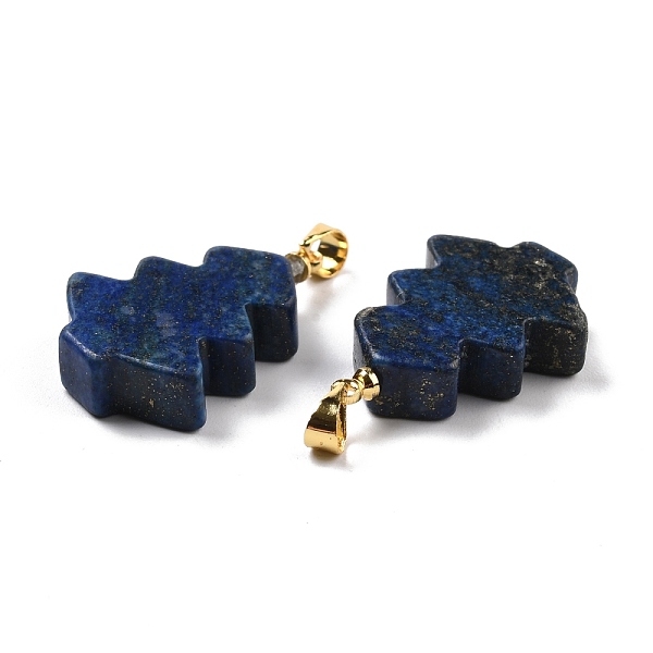 

PandaHall Natural Lapis Lazuli Pendants, with Golden Tone Brass Findings, Tree, 26~27x18.5~19x5.5mm, Hole: 5x4mm Lapis Lazuli Tree
