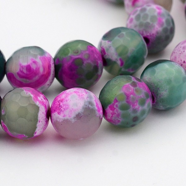 

PandaHall Natural Weathered Agate Faceted Round Beads Strands, Dyed, Grade A, Cadet Blue, 8mm, Hole: 1mm, about 47pcs/strand, 15 inch...