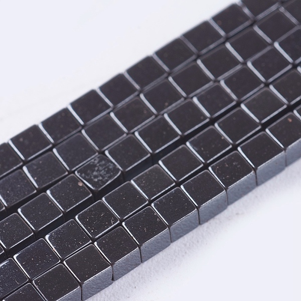 

PandaHall Electroplate Non-magnetic Synthetic Hematite Beads Strands, Cube, Grade AAAA, Black Plated, 2x2x2mm, Hole: 0.8mm, about...