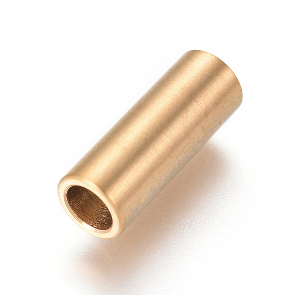 

PandaHall 304 Stainless Steel Magnetic Clasps with Glue-in Ends, Ion Plating (IP), Matte, Column, Golden, 16x6mm, Hole: 4mm 304 Stainless...
