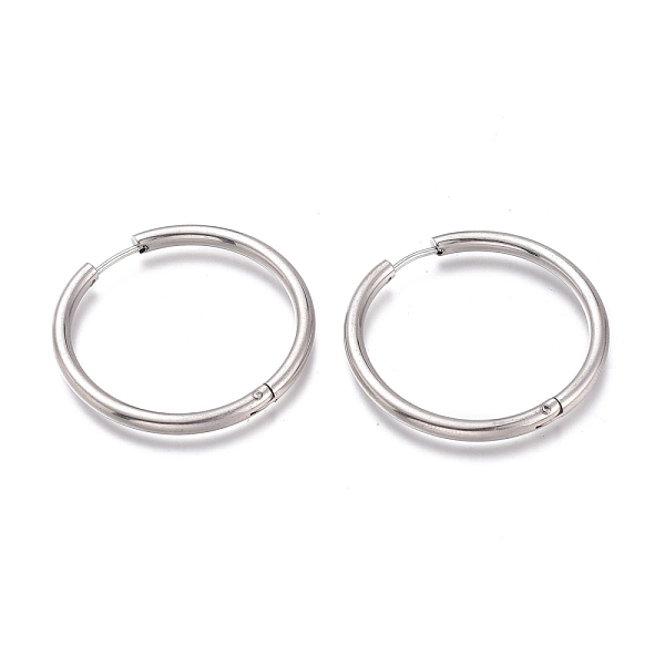 

PandaHall 201 Stainless Steel Huggie Hoop Earrings, with 304 Stainless Steel Pin, Hypoallergenic Earrings, Ring, Stainless Steel Color...