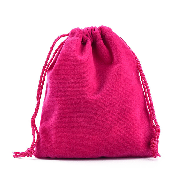 

PandaHall Rectangle Velvet Pouches, Gift Bags, Camellia, 12x10cm Velvet Pink
