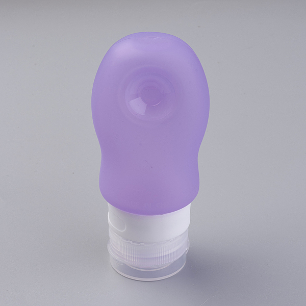 PandaHall Creative Portable Silicone Points Bottling, Shower Shampoo Cosmetic Emulsion Storage Bottle, Lilac, 109x49mm, Capacity: about 60ml...