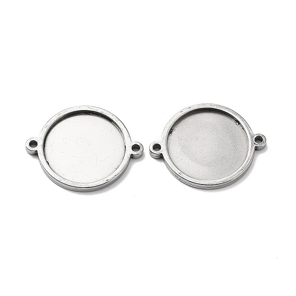 

PandaHall 201 Stainless Steel Cabochon Connector Settings, Flat Round, Stainless Steel Color, Tray: 20mm, 23.4x29.2x2.3mm, Hole: 2mm 201...