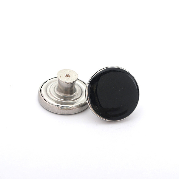 

PandaHall Alloy Button Pins for Jeans, Nautical Buttons, Garment Accessories, Black, 20mm Alloy Round Black