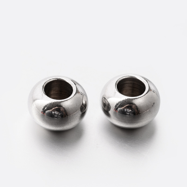 

PandaHall 201 Stainless Steel European Beads, Large Hole Rondelle Beads, Stainless Steel Color, 10x6.5mm, Hole: 5mm 201 Stainless Steel...