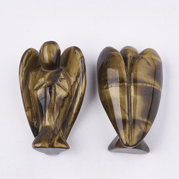 

PandaHall Natural Tiger Eye Display Decorations, Angel, 48~52x30~32x18~20mm Tiger Eye Angel & Fairy