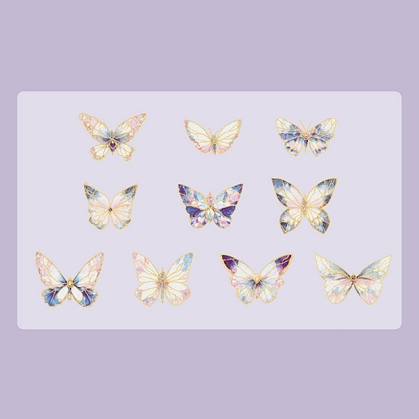 

PandaHall 20Pcs 10 Styles Hot Stamping PVC Waterproof Butterfly Decorative Stickers, Self-adhesive Butterfly Decals, for DIY Scrapbooking..., Purple