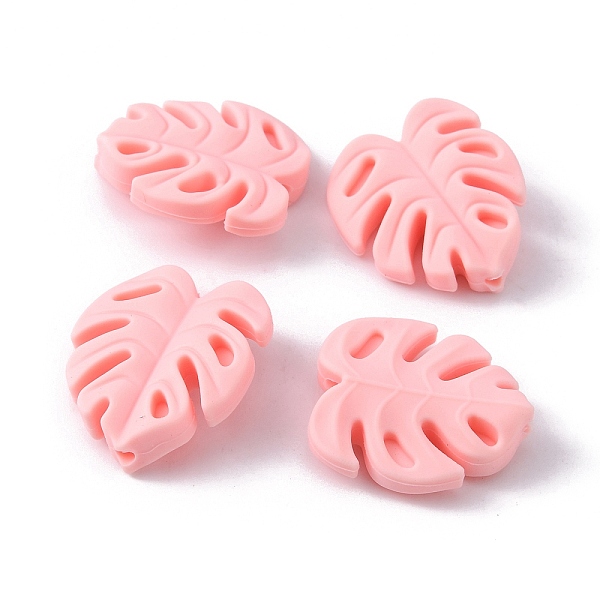 

PandaHall Food Grade Eco-Friendly Silicone Beads, Chewing Beads For Teethers, DIY Nursing Necklaces Making, Monstera Leaf, Pink, 23x21x7mm...