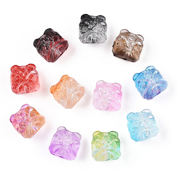 

PandaHall Acrylic Beads, Lion Heads, Mixed Color, 13.5x13x12.5mm, Hole: 2mm Plastic Lion Multicolor