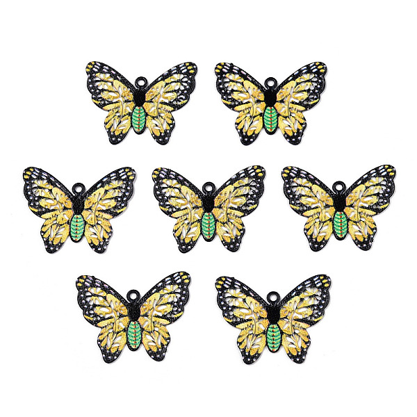 

PandaHall Spray Painted 430 Stainless Steel Filigree Pendants, Butterfly Charm, Yellow, 16x20x0.5mm, Hole: 1mm 430 Stainless Steel Butterfly...