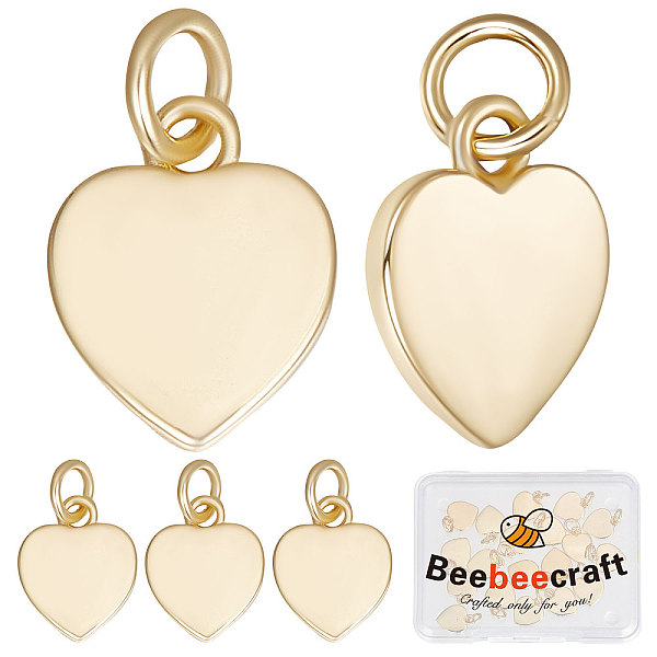 

PandaHall Beebeecraft 1 Box 20Pcs Heart Charms 18K Gold Plated Love Pendant Dangle Charms with Jump Rings for DIY Necklace Bracelet Earring...