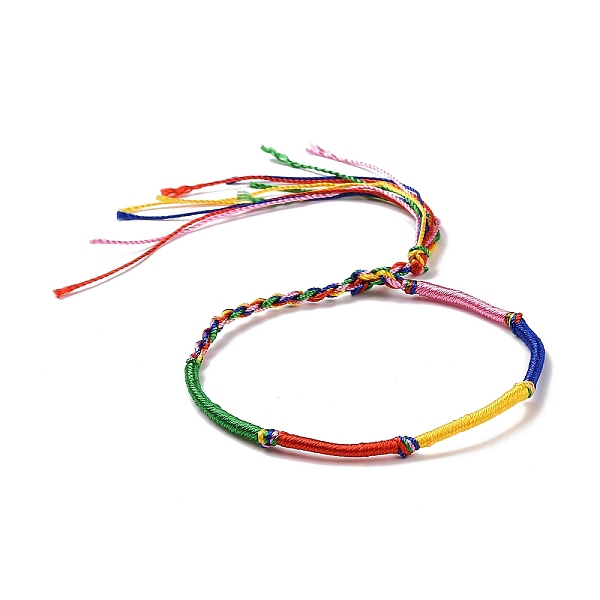 

PandaHall Polyester Braided String Cord Bracelet, Adjustable Friendship Bracelet for Men Women, Colorful, 12-3/8~12-3/4 inch(31.5~32.3cm)..., Red